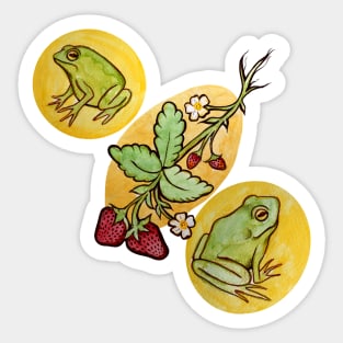 Strawberry Frogs Sticker